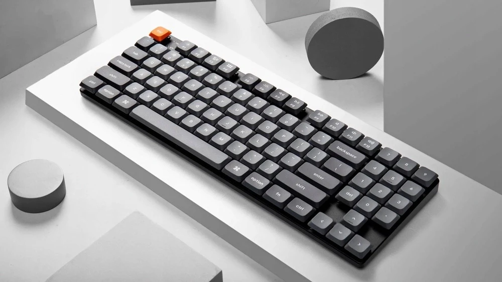 Klaviatūra žaidimams Keychron K13 Max Gateron Low Profile MX Brown 2.0 belaidė mechaninė su pašvietimu pilka
