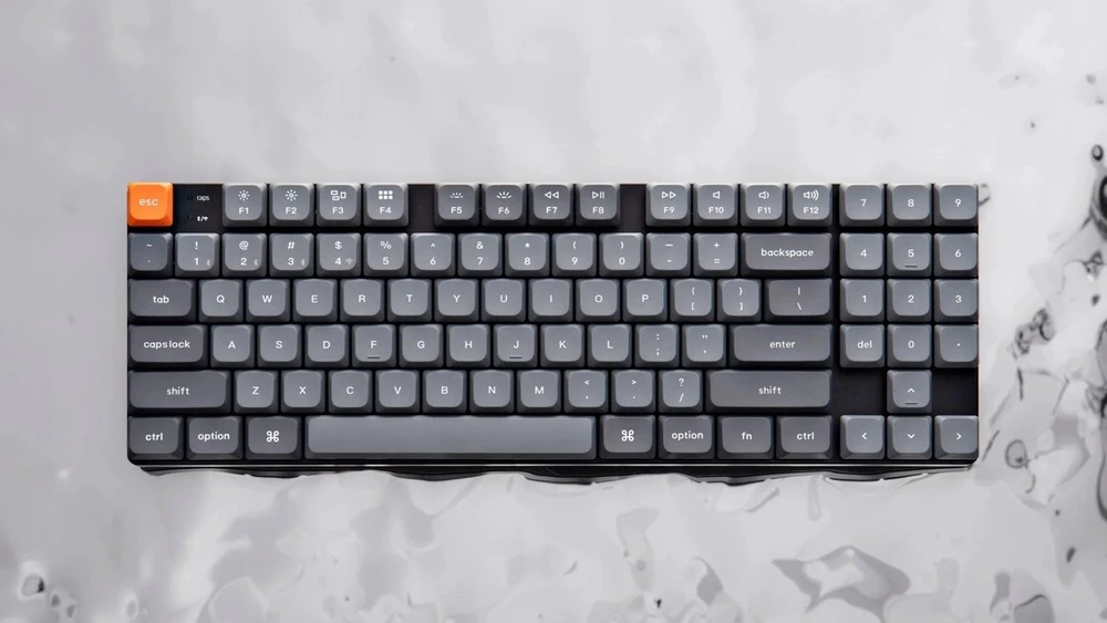 Klaviatūra žaidimams Keychron K13 Max Gateron Low Profile MX Brown 2.0 belaidė mechaninė su pašvietimu pilka