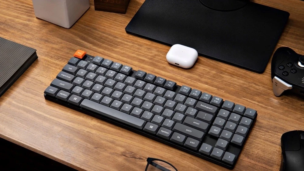 Klaviatūra žaidimams Keychron K13 Max Gateron Low Profile MX Brown 2.0 belaidė mechaninė su pašvietimu pilka