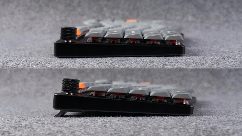 Klaviatūra žaidimams Keychron K15M Gateron Low Profile MX Raudona 2.0 belaidė mechaninė su pašvietimu szaro-juoda