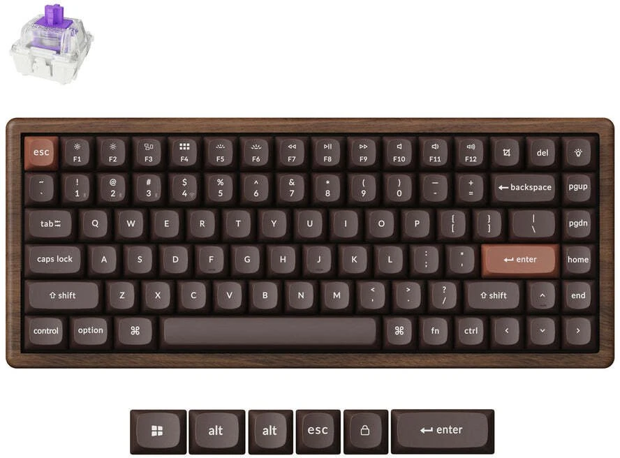 Klaviatūra Keychron K2 HE All-Wood Special Edition Gateron Double-Rail Magnetic Nebula (K2H-F1W)