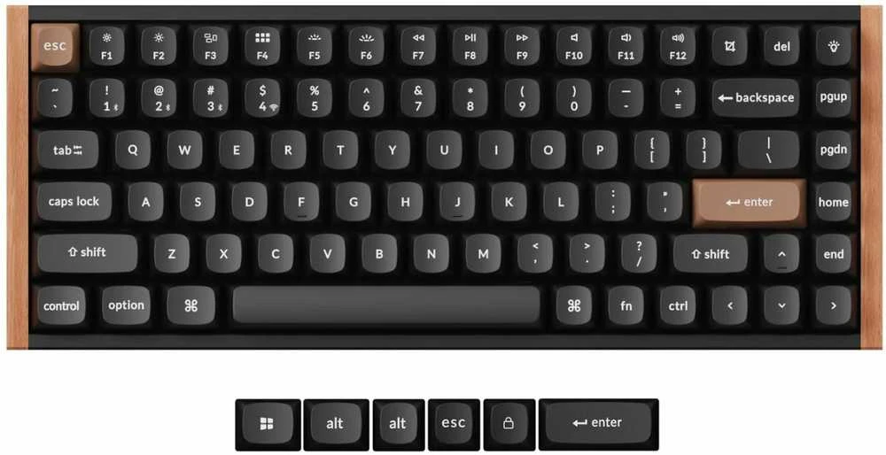Keychron K2 HE Wireless (K2H-F1) - US išdėstymas - Hot-Swappable Gateron Magnetic Nebula - Carbon Juodas (Juoda) Magnetinė Belaidė Žaidimų Klaviatūra