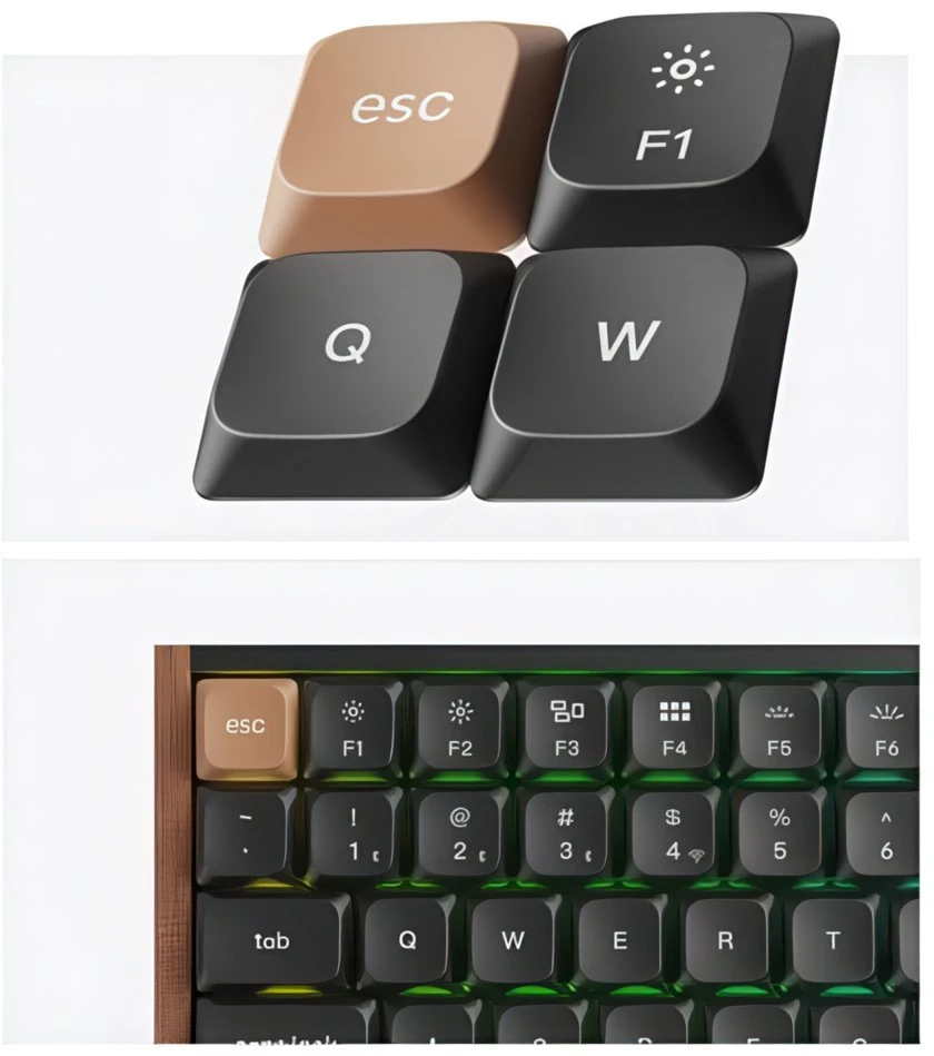 Klaviatūra žaidimams Keychron K3M-F1 75% Raudona Switch RGB Hot-Swap belaidė mechaninė Gateron Low Profile MX Raudona 2.0 su pašvietimu juoda