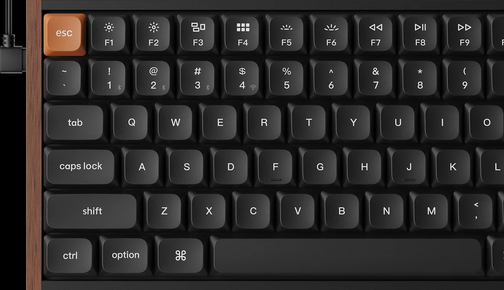 Klaviatūra žaidimams Keychron K3M-F1 75% Raudona Switch RGB Hot-Swap belaidė mechaninė Gateron Low Profile MX Raudona 2.0 su pašvietimu juoda