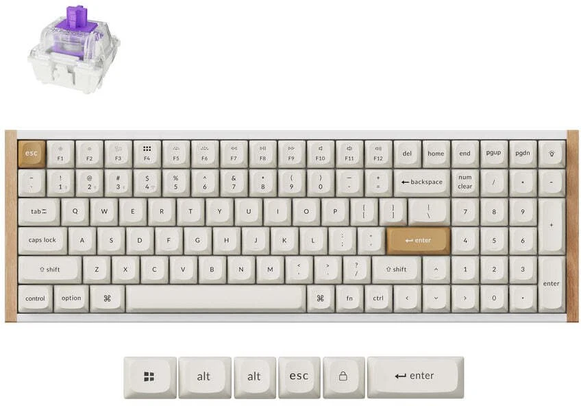 Keychron K4 HE Wireless (K4H-Q1) – US išdėstymas – Hot-Swappable Gateron Magnetic Nebula – Baltas (Balta) Magnetinė Belaidė Žaidimų Klaviatūra