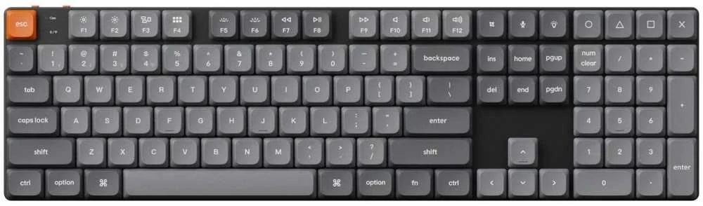 Klaviatūra žaidimams Keychron K5 Max Gateron Brown (Low Profile) belaidė mechaninė su pašvietimu szaro-juoda
