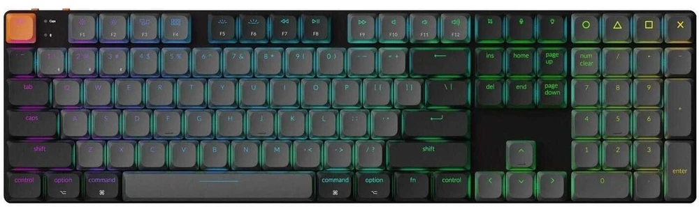 Klaviatūra žaidimams Keychron K5X Keychron Low-Profile 2.0 Brown belaidė mechaninė su pašvietimu juoda-pilka