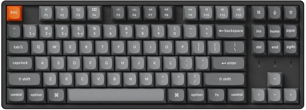 Klaviatūra Keychron K8M-J3 80% TKL rudas jungiklis