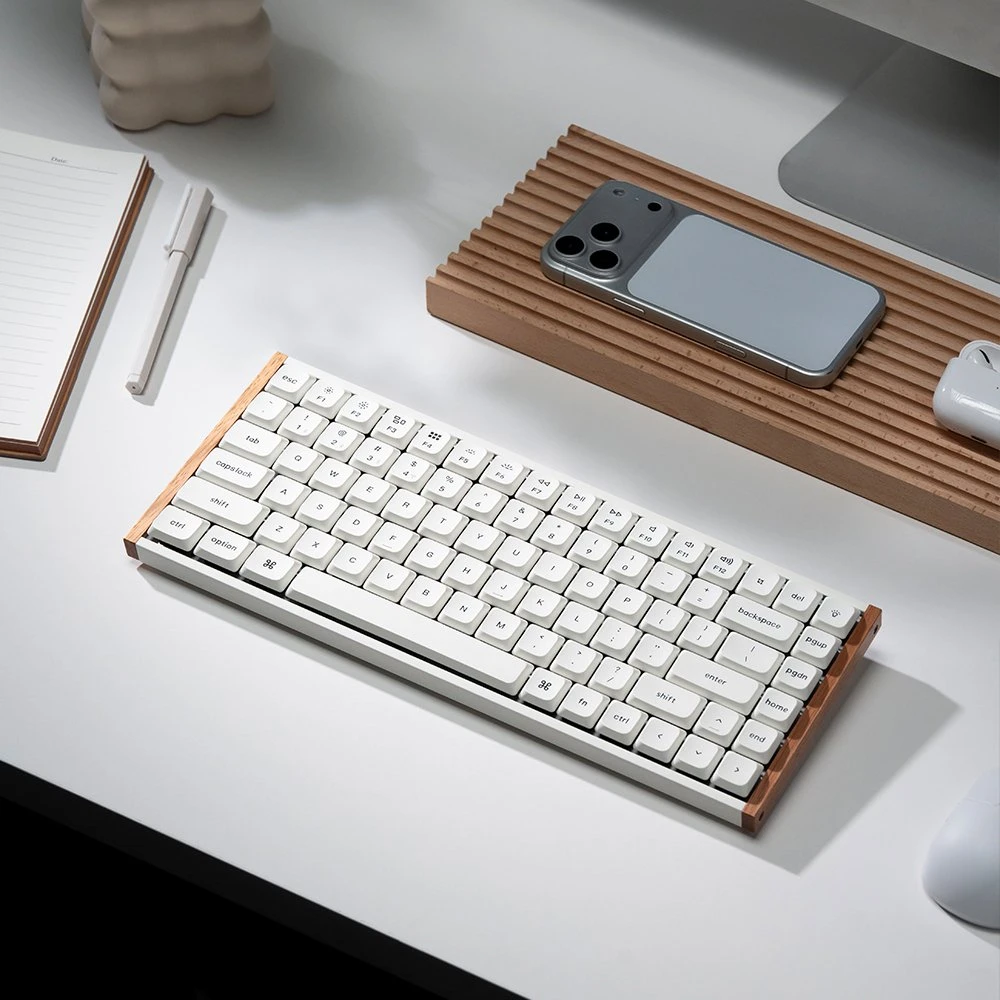 Klaviatūra žaidimams Keychron K3U-Q1Z 75% Milk POM Raudona Switch 8K