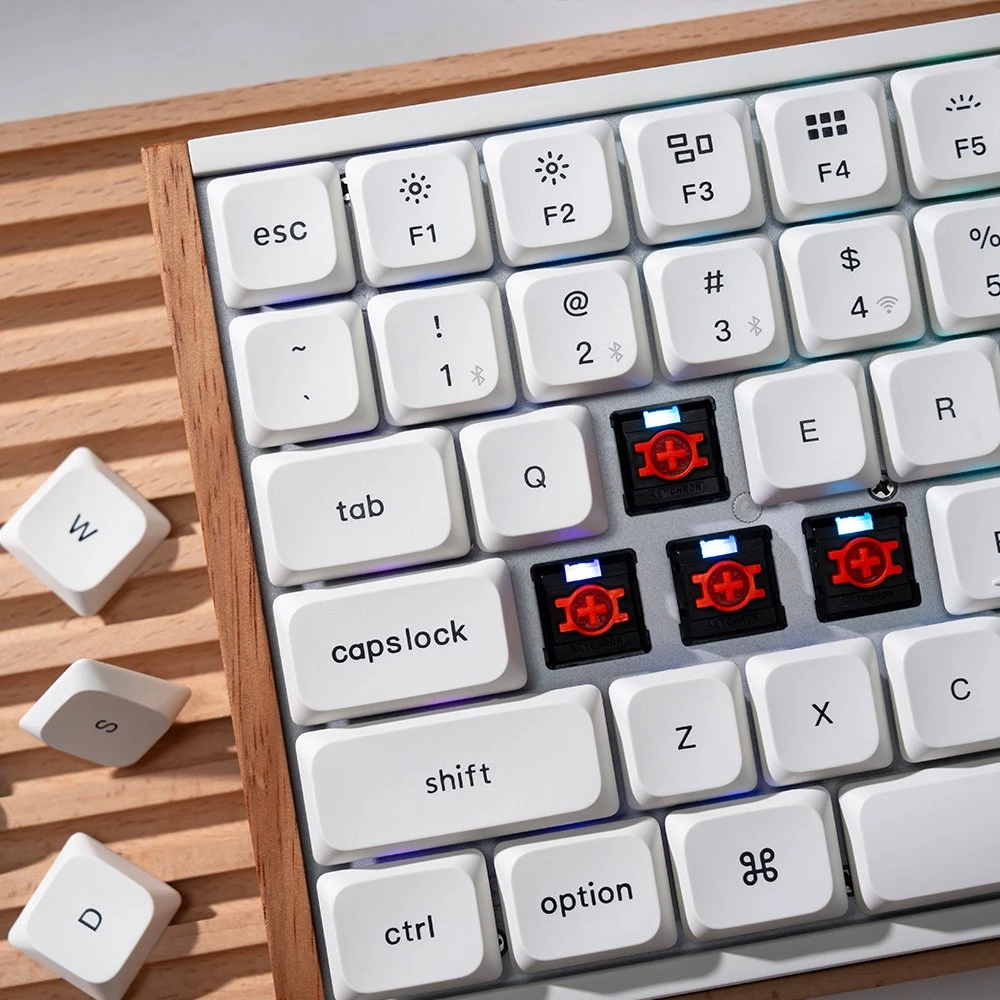 Klaviatūra žaidimams Keychron K3U-Q1Z 75% Milk POM Raudona Switch 8K
