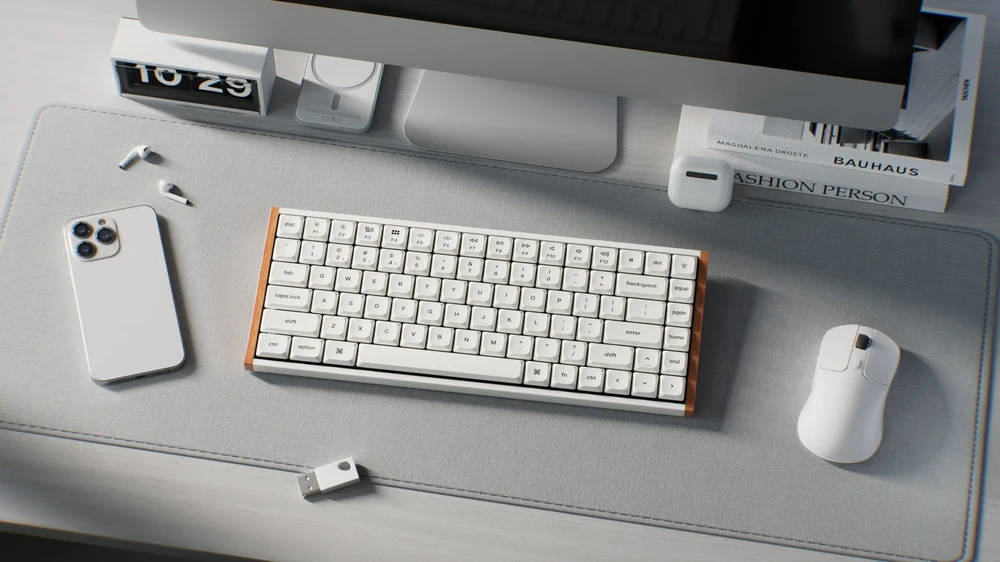 Klaviatūra žaidimams Keychron K3U-Q1Z 75% Milk POM Raudona Switch 8K