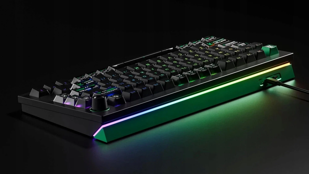 Klaviatūra žaidimams Keychron L5W-W1 Lemokey Ultra-fast Lime Magnetic Switch su laidu magnetyczno-mechaninė su pašvietimu juoda