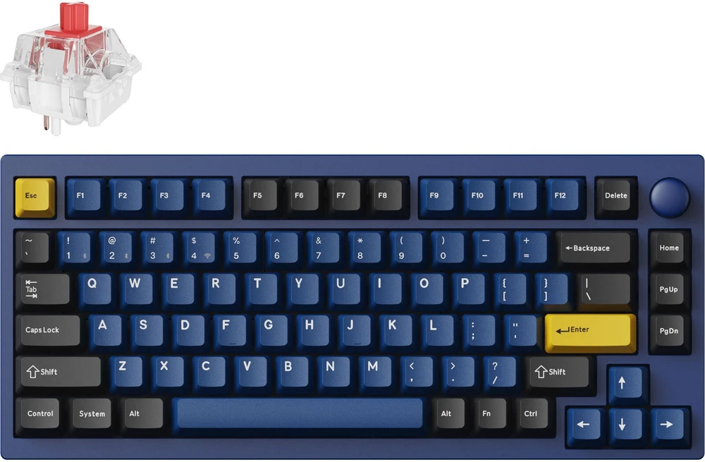 Klaviatūra žaidimams Keychron P1P-O1 Keychron Super Raudona belaidė mechaninė su pašvietimu mėlyna