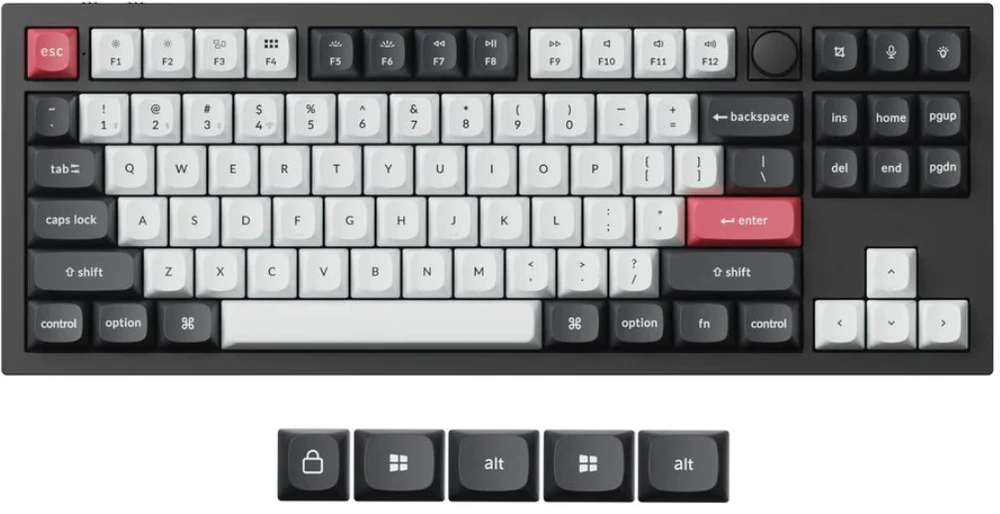 Keychron Q3 HE Wireless (Q3H-M1) - US išdėstymas - Gateron Magnetic Nebula - Carbon Juodas (Juoda) Magnetinė Belaidė Žaidimų Klaviatūra