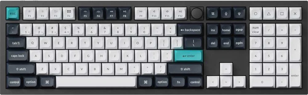 Keychron Q6 Max Wireless (Q6M-M1) – US išdėstymas – Hot-Swappable Jupiter Raudona Switches – Carbon Juodas (Juoda) Mechaninė Belaidė Žaidimų Klaviatūra