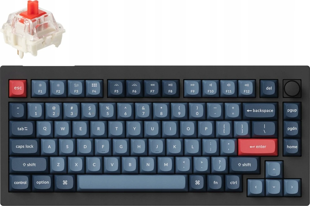 Keychron V1 Max Gateron Raudona Switch Belaidė Klaviatūra