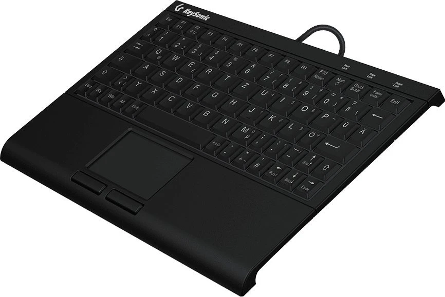 Klaviatūra „KeySonic Super-Mini-TAS“ jutiklinė planšetė, B formos lemputė, juoda, KSK-3211ELU(DE)