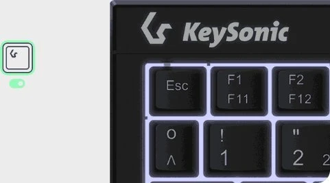 Klaviatūra „KeySonic Super-Mini-TAS“ jutiklinė planšetė, B formos lemputė, juoda, KSK-3211ELU(DE)