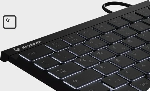 „KeySonic Mini-TAS“ su skaičių klaviatūra, juodas, KSK-5011ELC (DE)