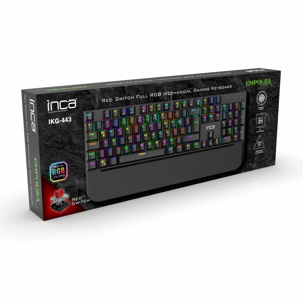 Klaviatūra HK Gaming Inca IKG-443 Gaming USB Juodas