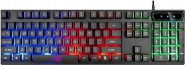 Klaviatūra . Klaviatūra su laidu PODŚWIETLANA Žaidimams žaidimams LED + PELĖ