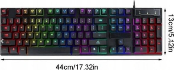 Klaviatūra . Klaviatūra su laidu PODŚWIETLANA Žaidimams žaidimams LED + PELĖ