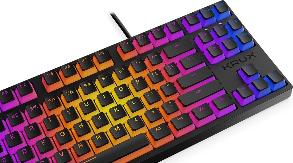 Klaviatūra žaidimams Krux Atax PRO RGB Pudding Outemu Juodas su laidu mechaninė su pašvietimu juoda