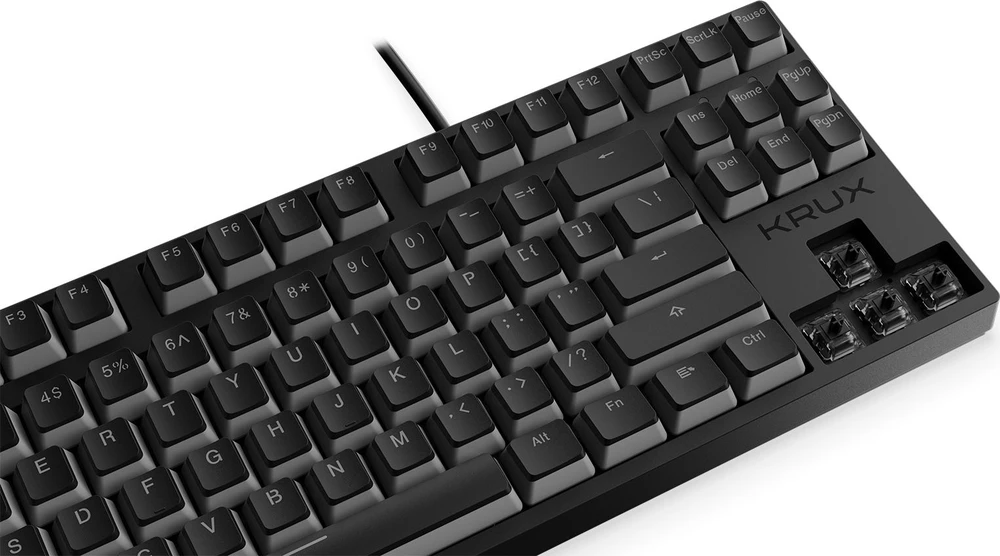 Klaviatūra žaidimams Krux Atax PRO RGB Pudding Outemu Juodas su laidu mechaninė su pašvietimu juoda