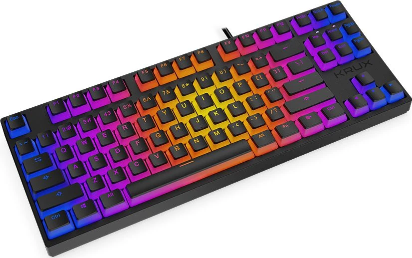 Klaviatūra žaidimams Krux Atax PRO RGB Pudding Outemu Juodas su laidu mechaninė su pašvietimu juoda