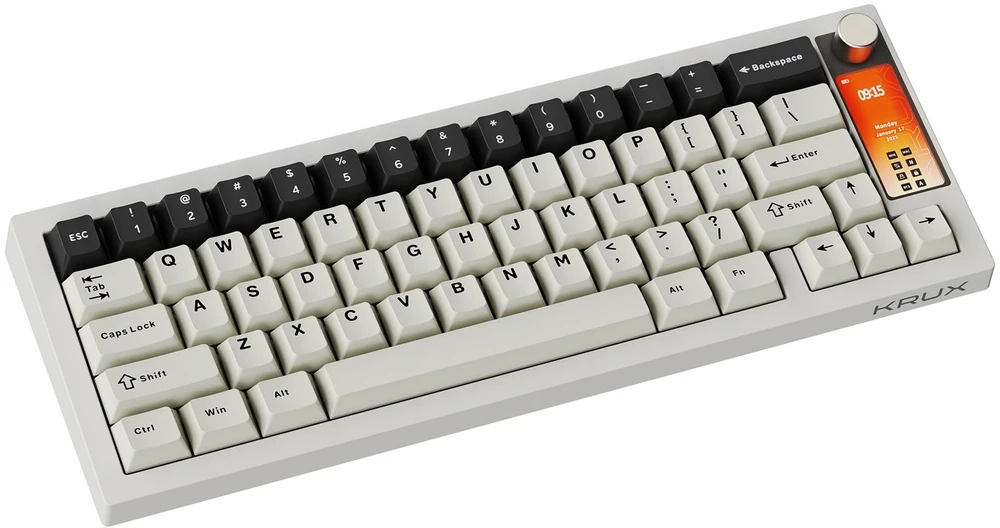Klaviatūra žaidimams Krux Drox Krux Violet belaidė mechaninė juoda-pilka