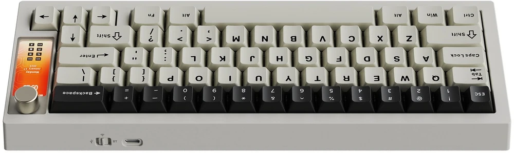Klaviatūra žaidimams Krux Drox Krux Violet belaidė mechaninė juoda-pilka