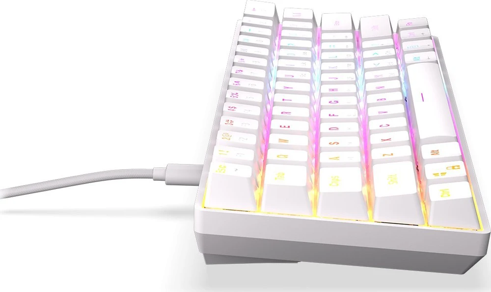 Klaviatūra žaidimams Krux Qara 60% su laidu mechaninė Outemu Raudona su pašvietimu balta