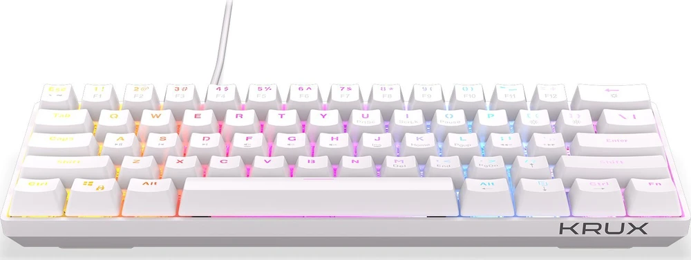 Klaviatūra žaidimams Krux Qara 60% su laidu mechaninė Outemu Raudona su pašvietimu balta