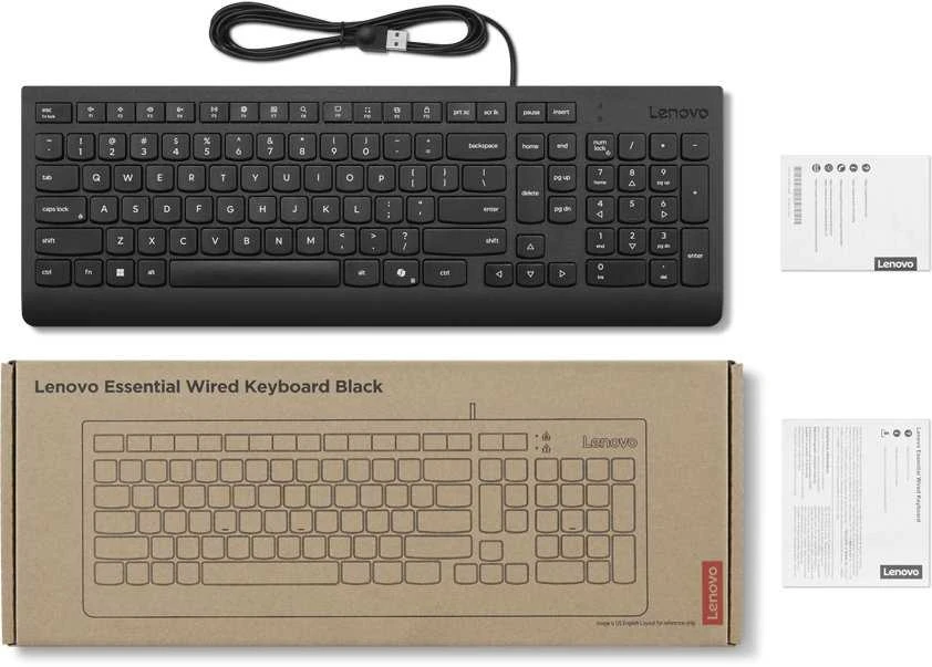 Lenovo Klaviatūra | Essential | Klaviatūra | su laidu | US English | Juodas