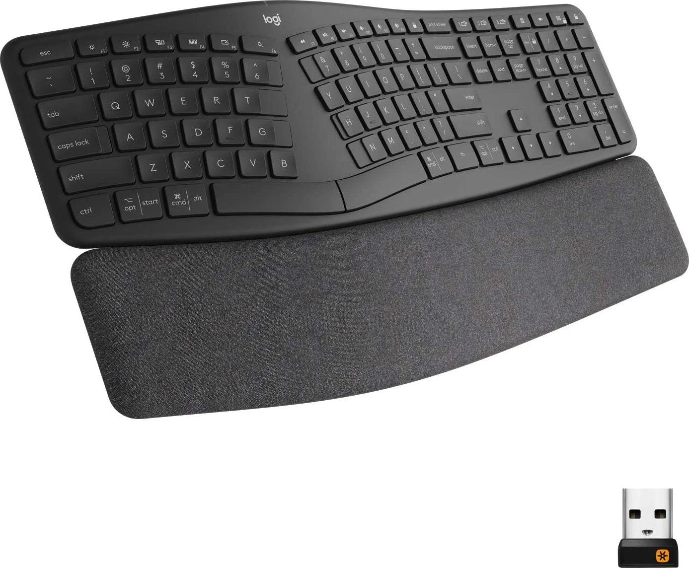 Logitech ERGO K860 belaidė klaviatūra, grafito spalvos, JAV tarptautinis išdėstymas (Qwerty)
