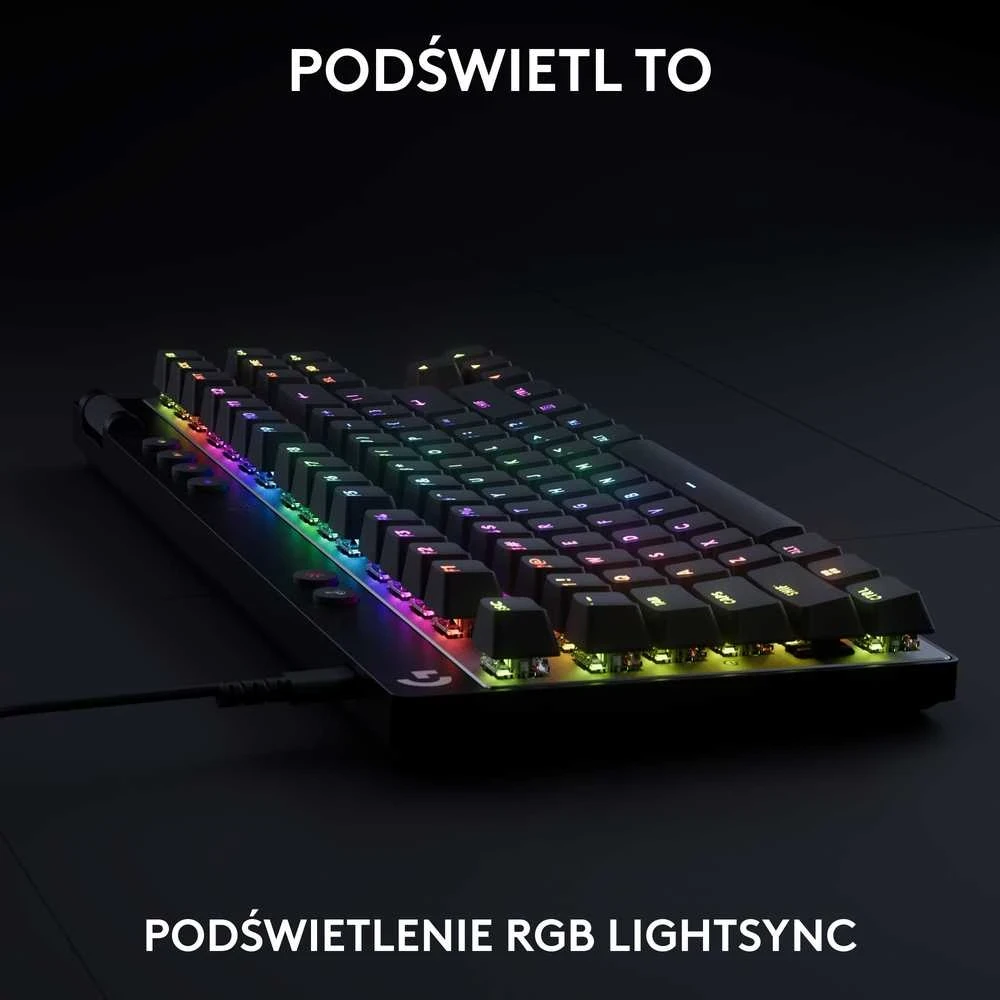 Klaviatūra žaidimams Logitech G Pro X TKL Rapid Juodas su laidu magnetyczno-analogowe su pašvietimu juoda