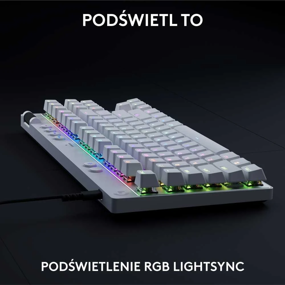 „Logitech G PRO X TKL Rapid“ žaidimų klaviatūra USB QWERTY US International Balta