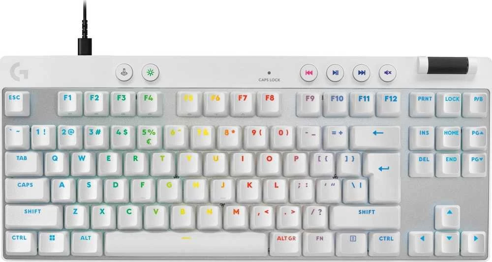 „Logitech G PRO X TKL Rapid“ žaidimų klaviatūra USB QWERTY US International Balta