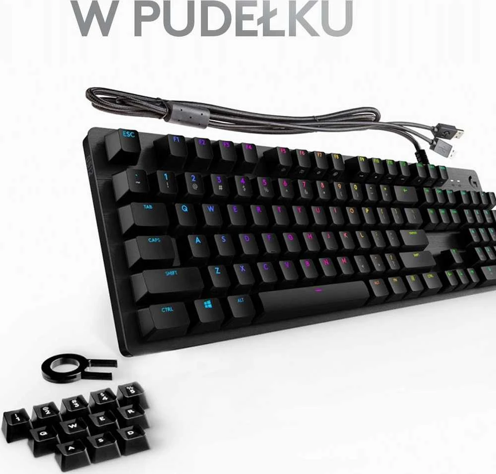 Mechaninė Žaidimų Klaviatūra Logitech G512 Carbon su RGB Apšvietimu, US Tarptautinis Išdėstymas, GX Brown Tactile
