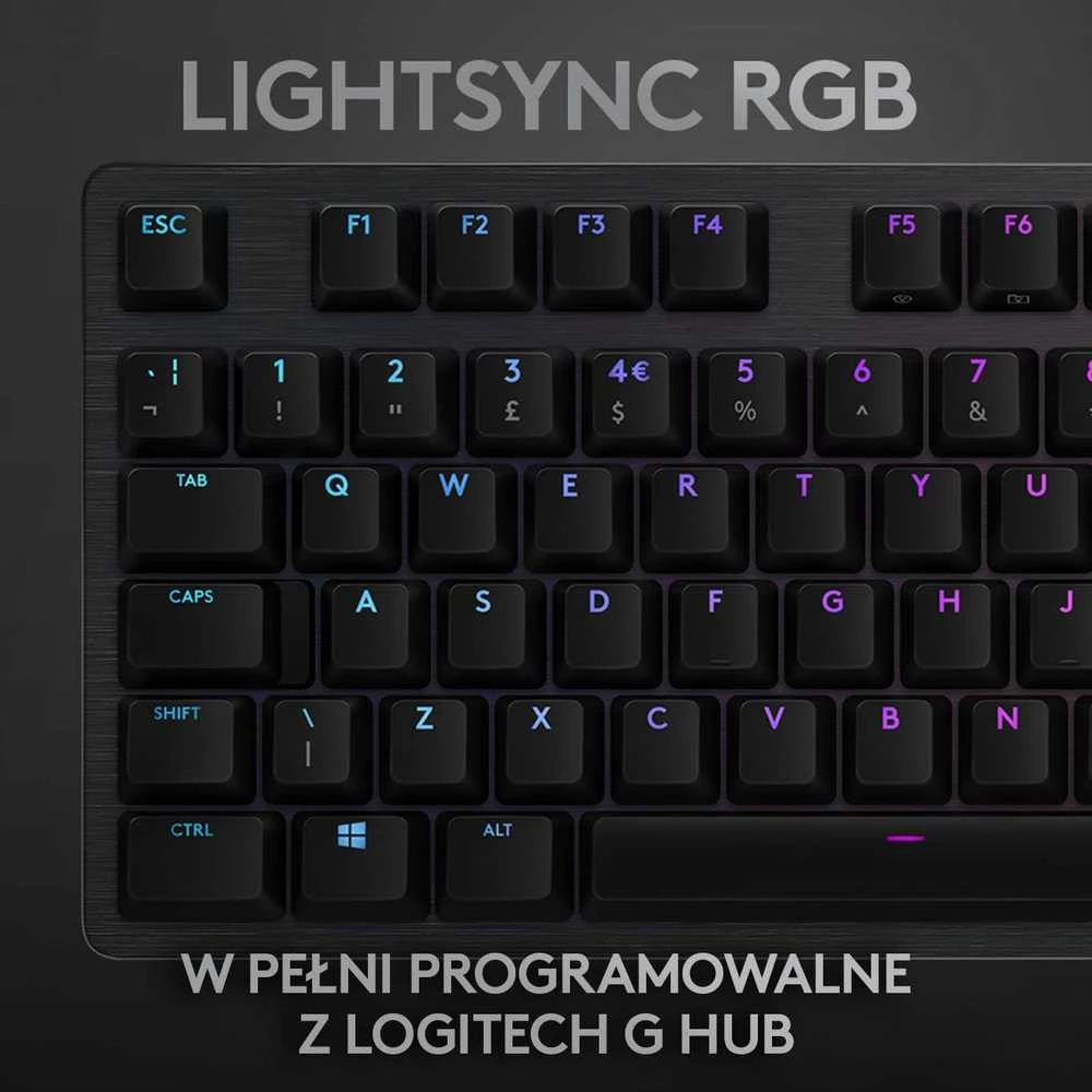 Mechaninė Žaidimų Klaviatūra Logitech G512 Carbon su RGB Apšvietimu, US Tarptautinis Išdėstymas, GX Brown Tactile