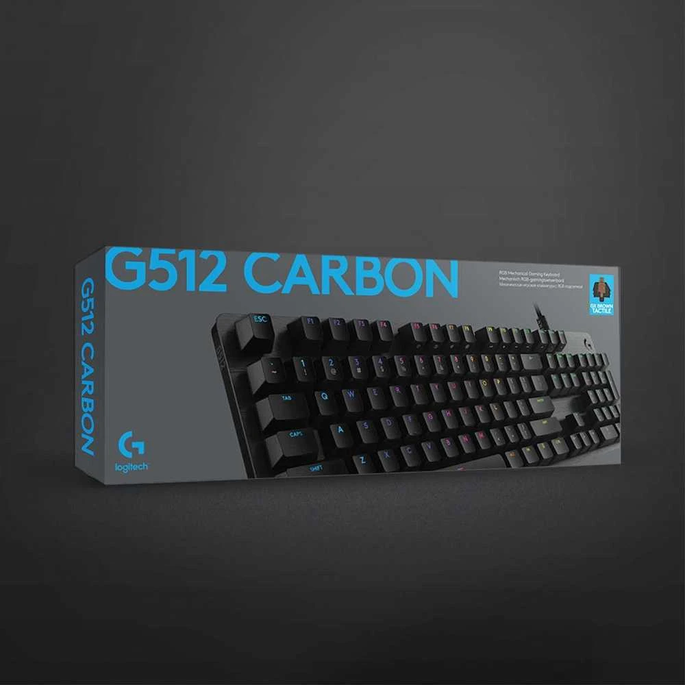 Mechaninė Žaidimų Klaviatūra Logitech G512 Carbon su RGB Apšvietimu, US Tarptautinis Išdėstymas, GX Brown Tactile