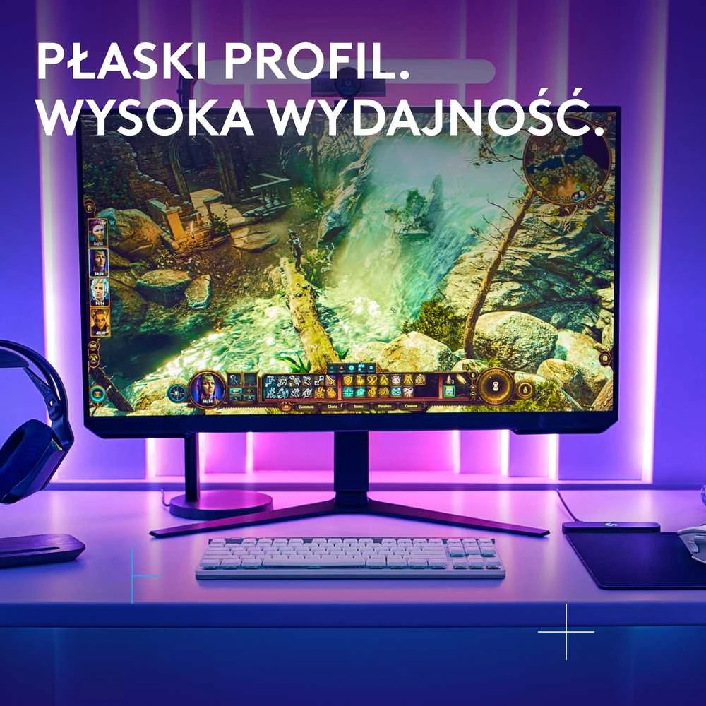 Belaidė žaidimų klaviatūra Logitech G515 LIGHTSPEED TKL Wireless Gaming, Baltos spalvos, Išdėstymas: US tarptautinis (Qwerty)