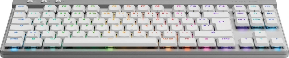 Belaidė klaviatūra Logitech G515 LIGHTSPEED TKL, Baltos spalvos, Išdėstymas: Vokiečių k. (Qwertz)