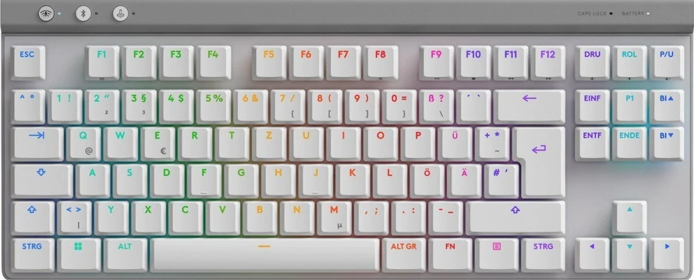 Belaidė klaviatūra Logitech G515 LIGHTSPEED TKL, Baltos spalvos, Išdėstymas: Vokiečių k. (Qwertz)