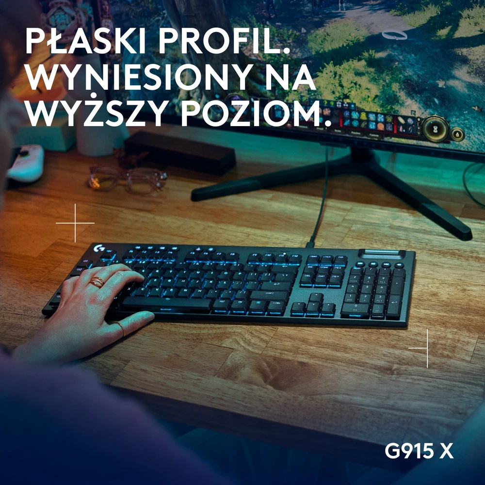 Logitech G G915 X klaviatūra Gaming USB QWERTY US International Juodas