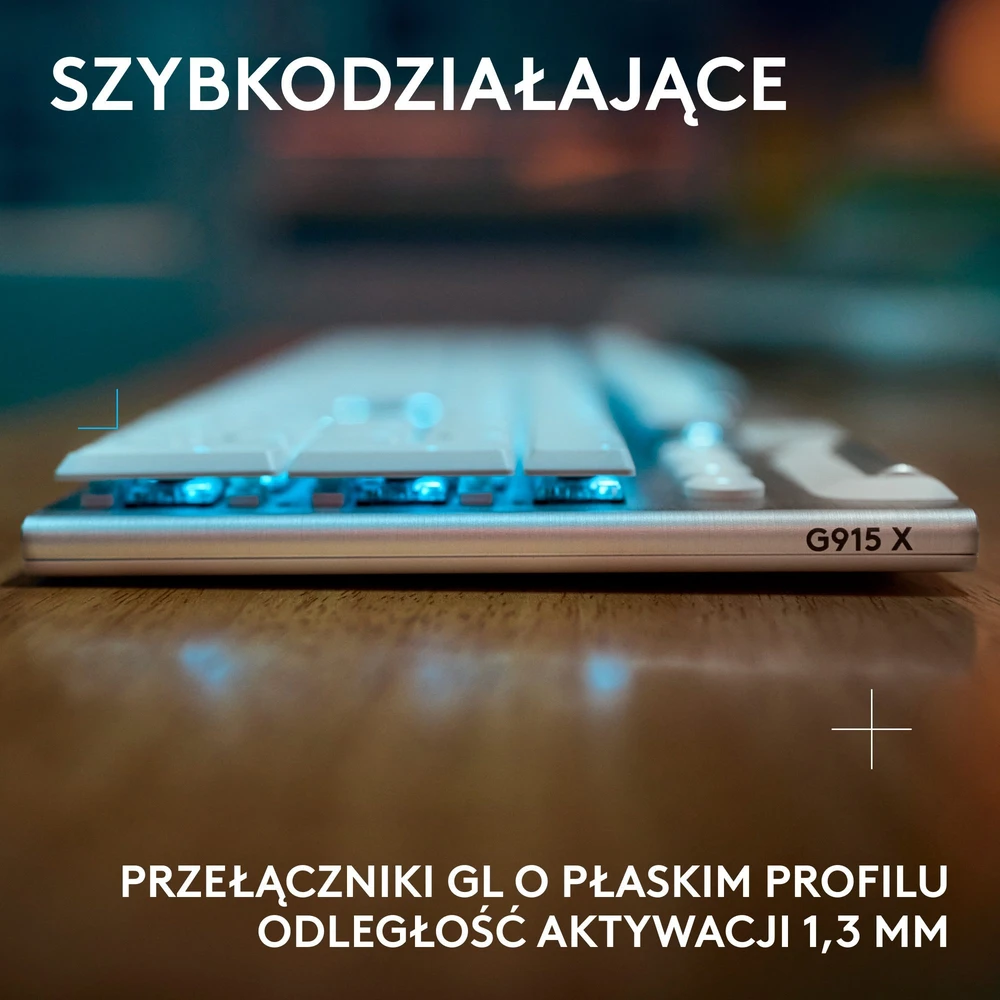 Logitech G915 X Lightspeed belaidė mechaninė klaviatūra | US, TACTILE SWITCHES | Balta