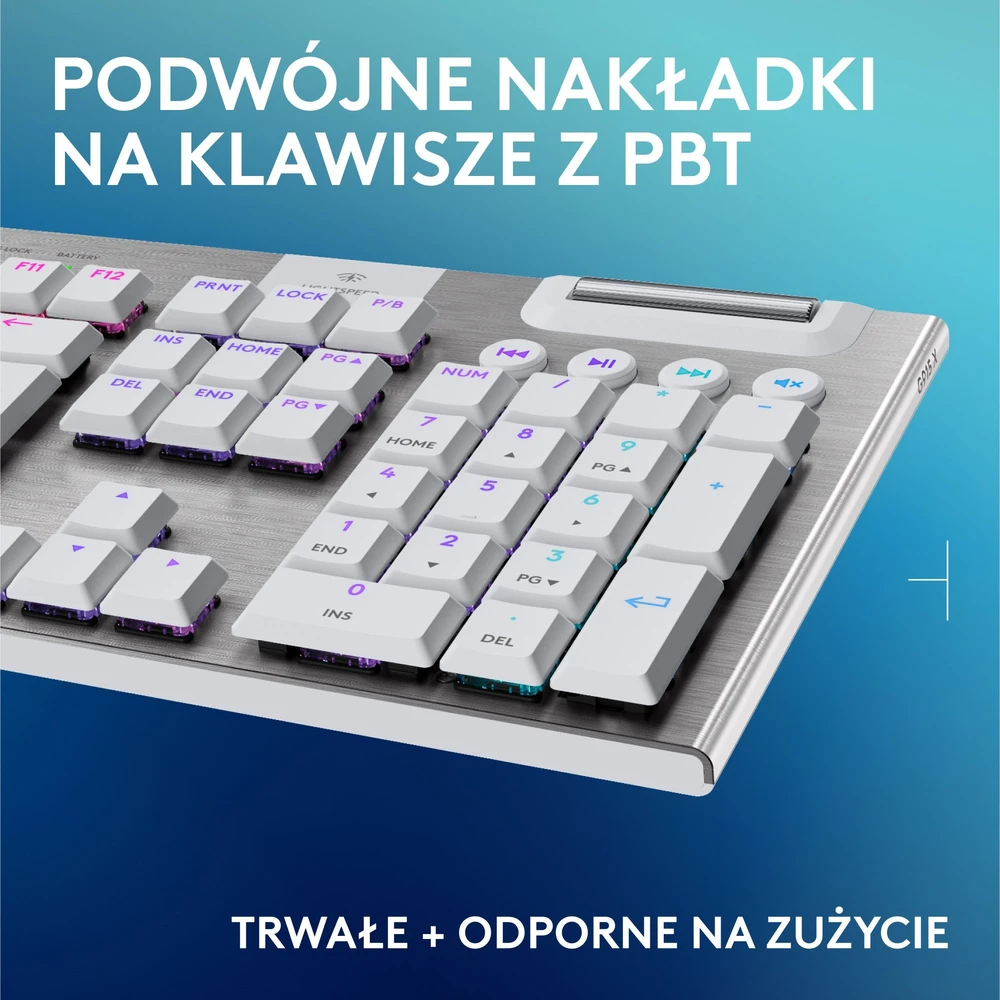 Logitech G915 X Lightspeed belaidė mechaninė klaviatūra | US, TACTILE SWITCHES | Balta