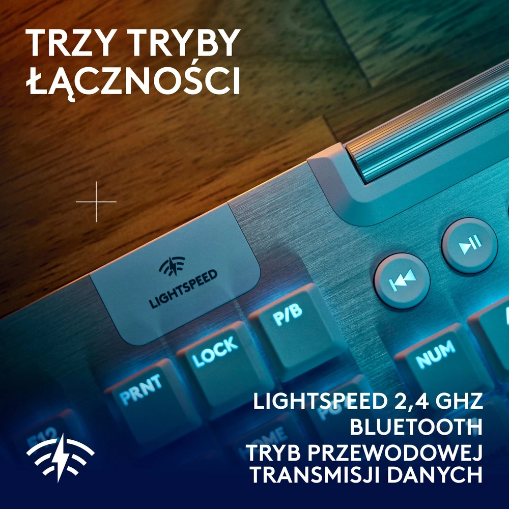 Logitech G915 X Lightspeed belaidė mechaninė klaviatūra | US, TACTILE SWITCHES | Balta