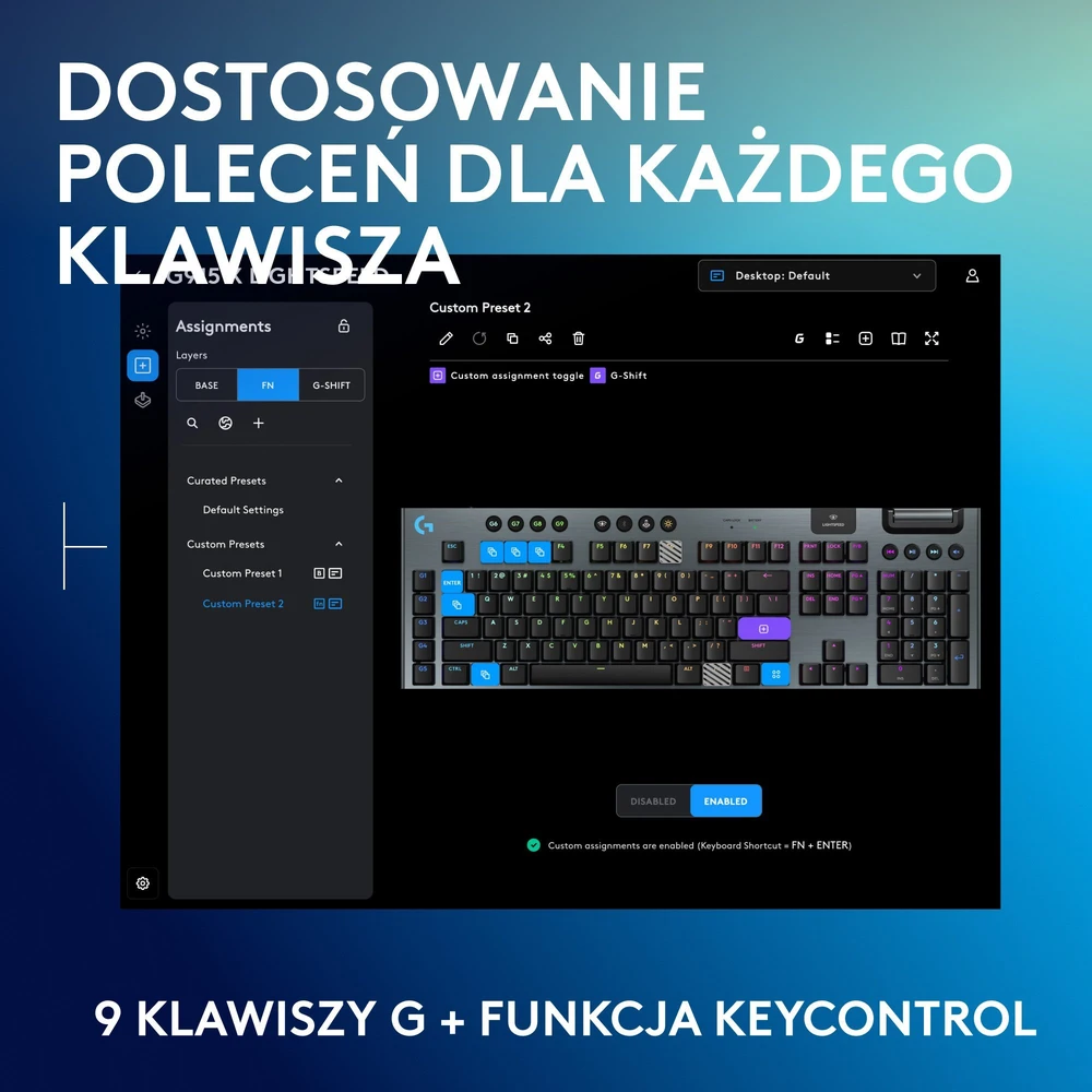 Klaviatūra žaidimams Logitech G915 X Tactile Logitech GL (sprężynujące) belaidė mechaninė su pašvietimu juoda