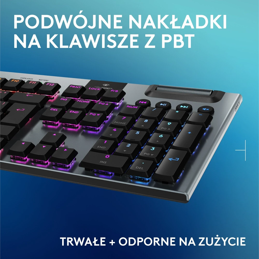 Klaviatūra žaidimams Logitech G915 X Tactile Logitech GL (sprężynujące) belaidė mechaninė su pašvietimu juoda